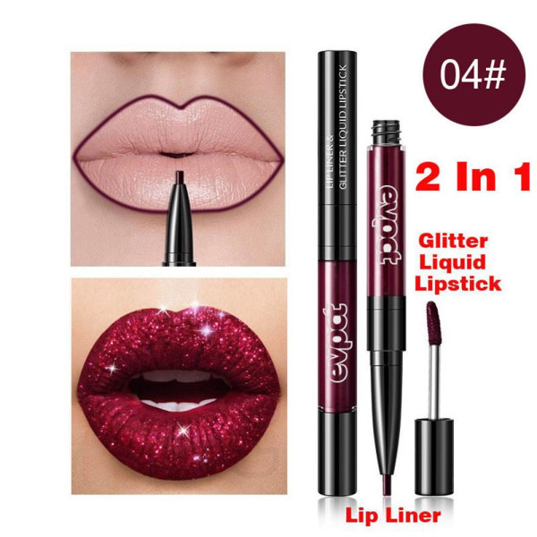 Glitter Lipstick Lip Liner Lipgloss 04