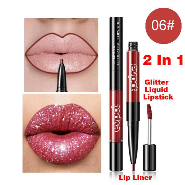 Glitter Lipstick Lip Liner Lipgloss 06
