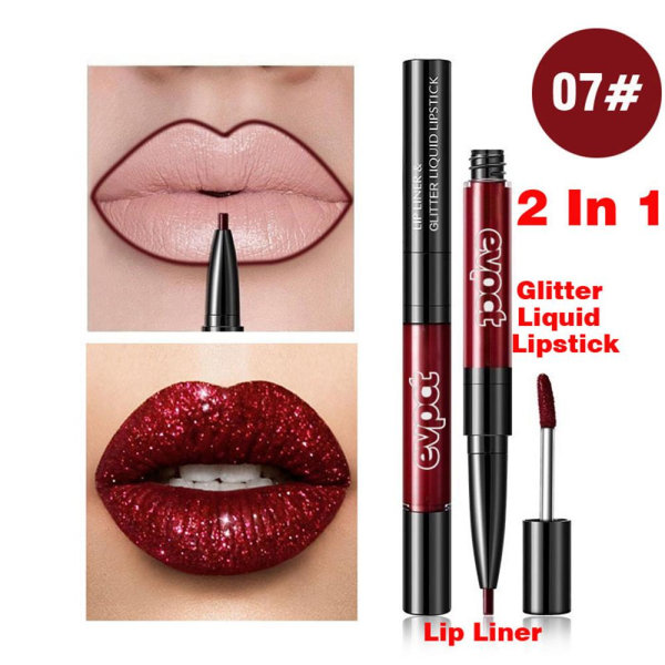 Glitter Lipstick Lip Liner Lipgloss 07