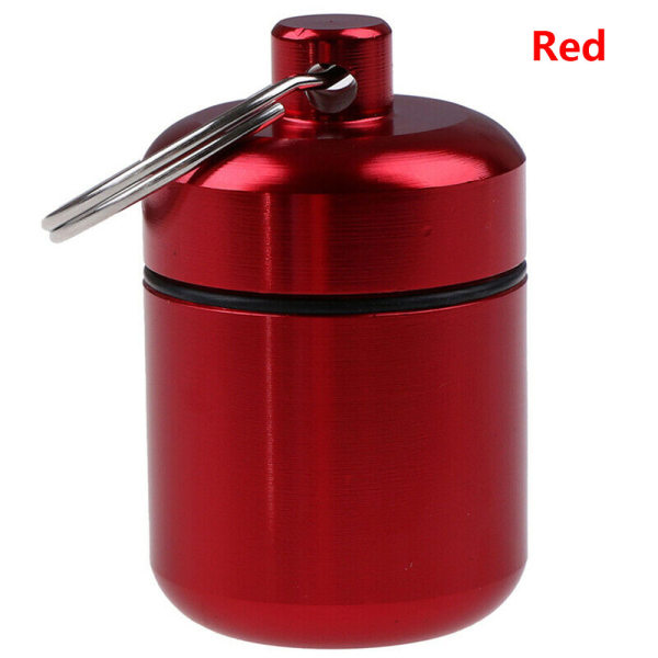 Metal Pill Box Tablet Storage Case Medicine Container Red