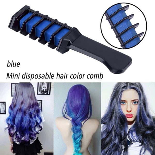 Mini Hair Dye Comb Color Chalk Styling 1pc Blue