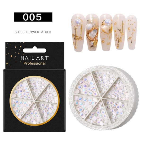 Nail Rhinestones 3d Shell Flower Glitters 005