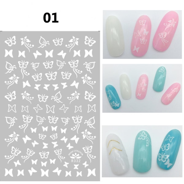 Nail Stickers 3d Butterfly Holographic 01