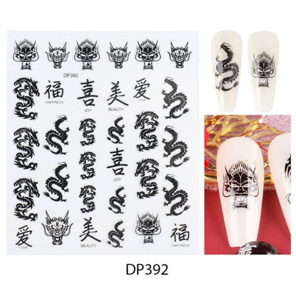Nail Stickers Black Color Dp-392