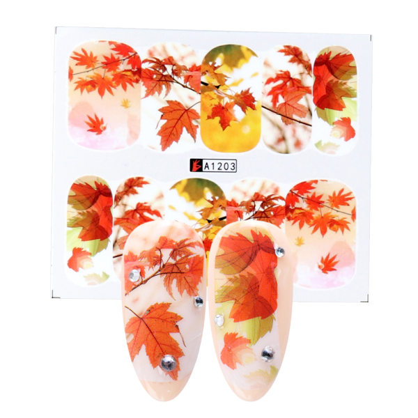Nail Stickers Water Transfer Decal Autumn Style A1203 3