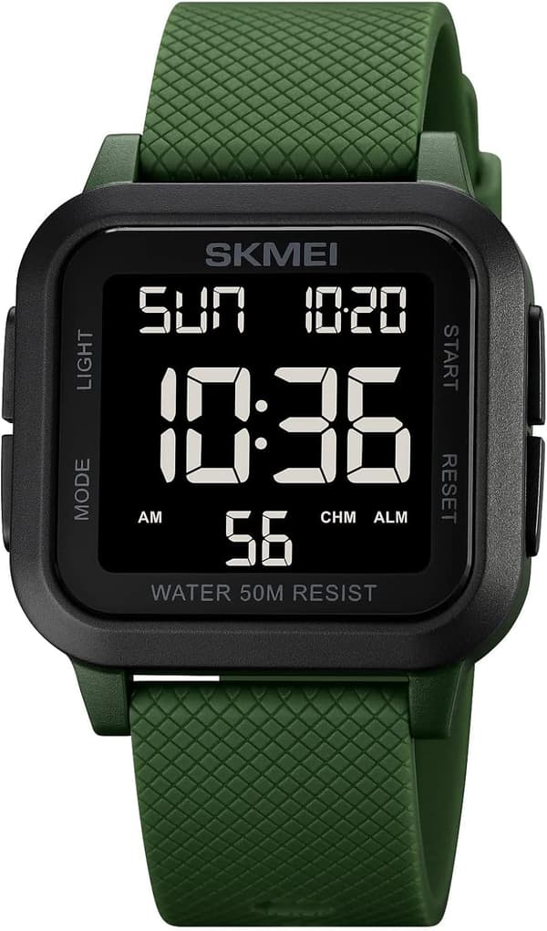 2025 Seneste Model Unisex Digitalur Kvinder Mænd Multifunktionelt Udendørs Sportsur Casual Silikonerem Stopur Alarm Nedtælling Dual