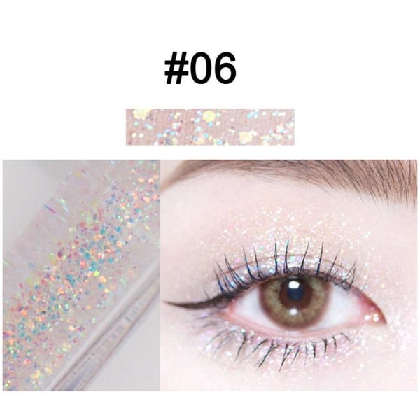 10 Colors Eyeshadow Liquid Glitter Eye Shadow Long Metallic F #06