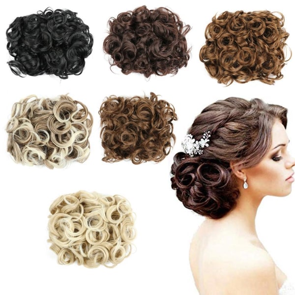 Comb Clip In Curly Synthetic Hairpieces Chignon Updo Cover Hairp B