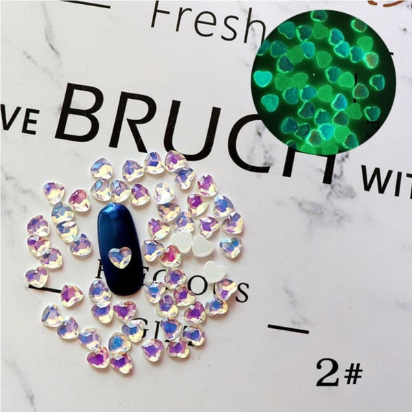 Nail Luminous Flat Drill Mixed Color Size 3d Decoration For No. 10