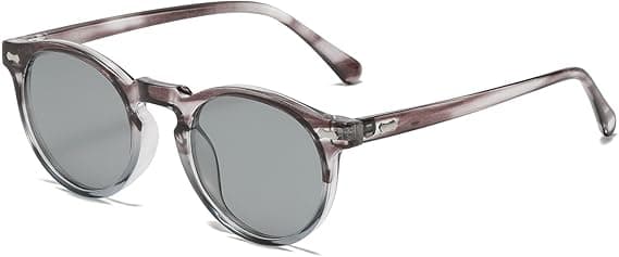 Retro Runde Polariserte Solbriller Herre Dame, Vintage Polariserte Solbriller Klassiske Trendy Shades Unisex UV-Beskyttelse
