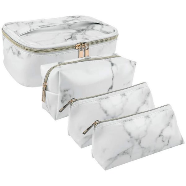 4 Pack Marble Makeup Bag Cosmetic Travel
