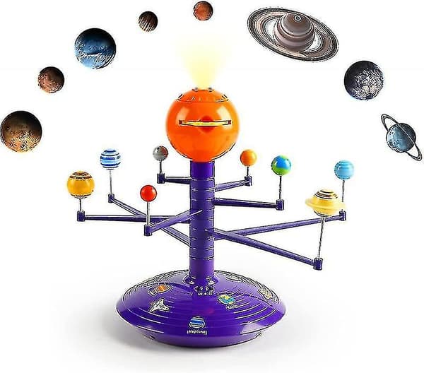 Solsystem for barn, snakkende astronomi solsystem modellsett, planetarium projektor STEM-leker med 8 planeter, romleker for 3 4 5+ år gamle gutter
