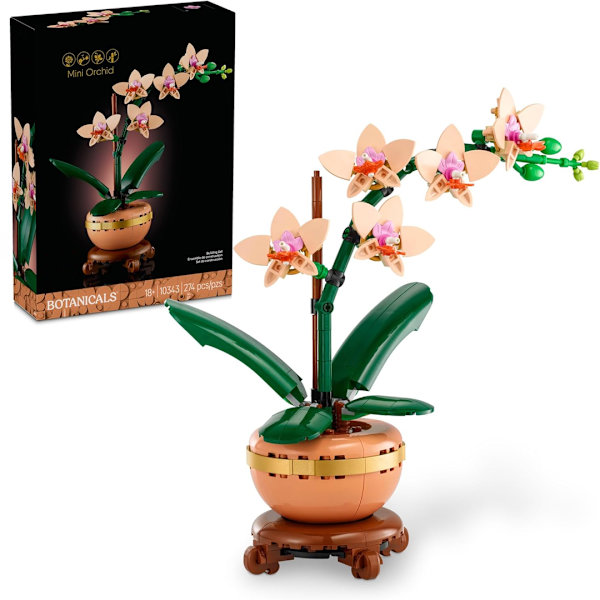 [LLC] Botanical Mini Orchid Building Block Set for Adults, Artificial Indoor Plant for Table, Desk & Office, Perfect Birthday Gift