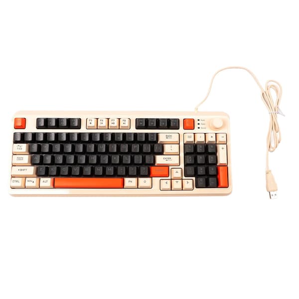 SBSGV Gaming Tastatur USB 94 Taster LED Baggrundsbelyst Ergonomisk Foldbare Fødder Multimedietaster Kablet Tastatur til Desktop Laptop Bee Version