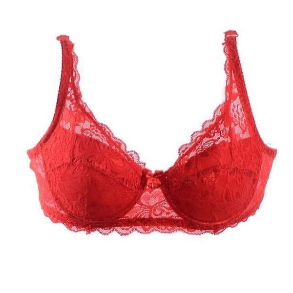 Dameundertøy Blonde Push Up BH Stor Størrelse Ultratynn Pustende BH Størrelse 38/85B (Rød)