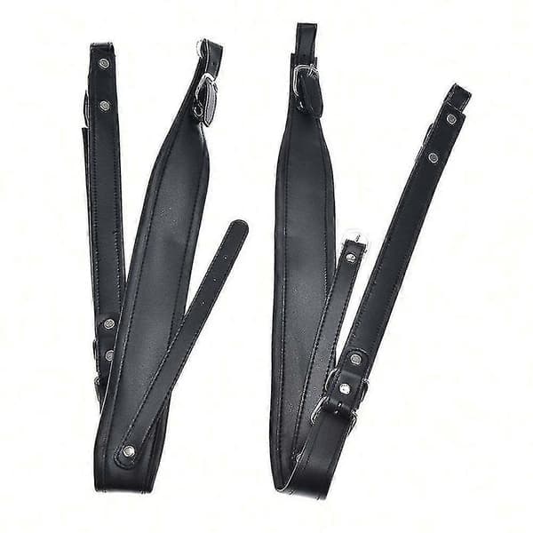2 stk./sett Ekte Skinn Trekkspillreimer Svart 16-120 Bass Trekkspill Reservedeler