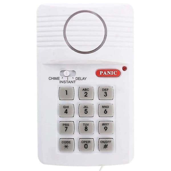 Høylytt Trådløs Dør Alarm Sikkerhetskode Panikk Keypad Kontor Garasje Bod