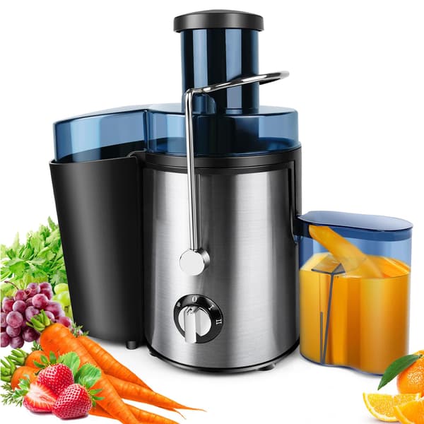 1000W Profesjonell Juicepresse - 2 Hastighetsinnstillinger, 65mm Bred Munn for Hele Frukter/Grønnsaker, Lett å Rengjøre med Sklisikker Base