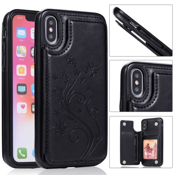 ExpressVaruhuset Iphone X Shockproof Case Kortholder 3-pocket Flippr V2 Black
