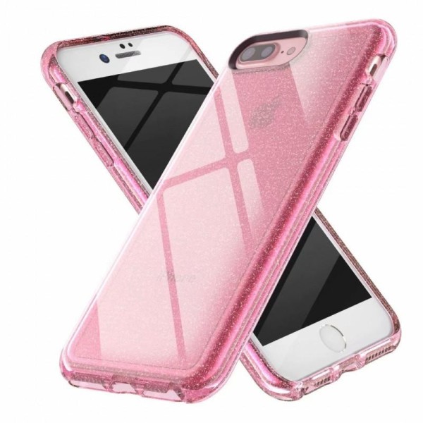 ExpressVaruhuset Iphone 7 Plus / 8 Stødabsorberende Mobilcover Sparkle Rose Pink Gold