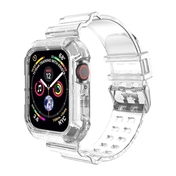 Apple Watch 42/44/45mm Stöttåligt & Genomskinligt Armband Transparent 5625  | Transparent | Fyndiq