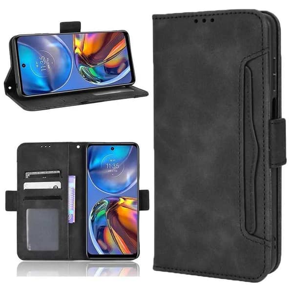 Motorola Moto E32s lompakkokotelo PU-nahkainen 6-POCKET Winston V3