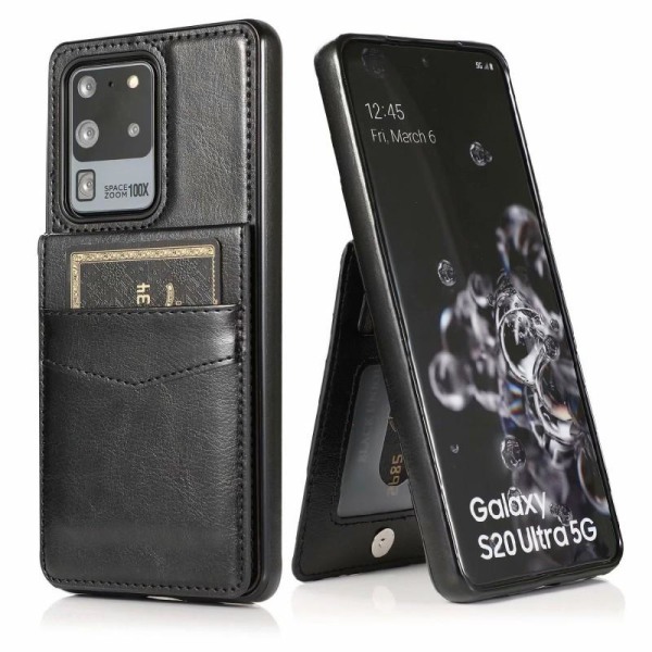 ExpressVaruhuset Samsung S20 Ultra Mobile Cover Card Holder 5-slot Retro V3 Black