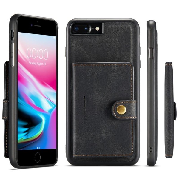 ExpressVaruhuset Iphone 8 Plus Stødsikker Etui Med Magnetisk Kortholder Jeehood Black