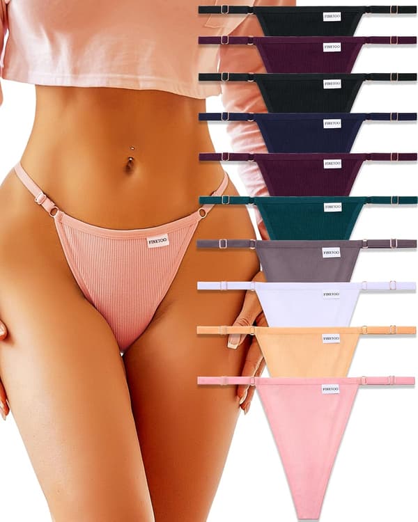 10-pack justerbara G-string-trosor för kvinnor, sexiga underkläder Seta-10pack