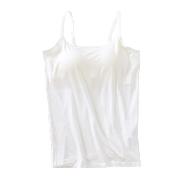 Tanktopp med innebygd BH Justerbare Spaghettistropper Tank Top for kvinner Formell Daglig Fest Ball White