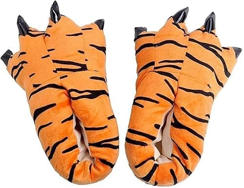 Unisex Klosstøvler Dyr pote hjemmesko Kylling Fugl fod hjemmesko Ko Tiger Giraf hjemmesko, L