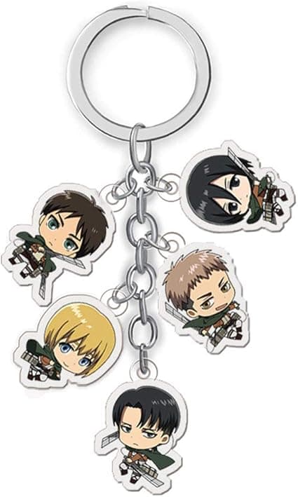 Attack On Titan Nøkkelring Metallfigurer Dukker Japansk Anime Dukke Nøkkelring