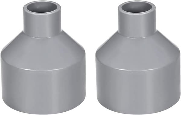 50mm x 20mm Reduser PVC Rørkobling Muffe Til Muffe Kobling Grå 2stk