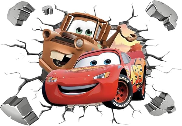 Muraux Cars 3D veggklistremer Muraux Cars klistremer 3D Muraux personlige klistremer Barn Baby romdekorasjon Flyttbare vindusveggklistremer