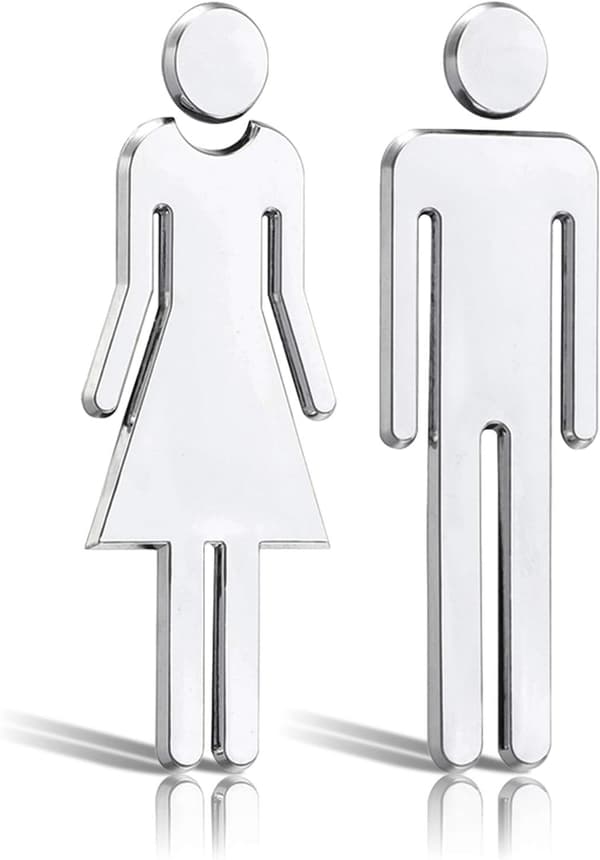 Toiletskilte med selvklæbende til offentlige restauranter, hoteller og cafeteriaer
