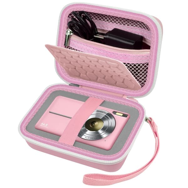 Kompakt beskyttende bæretaske til digitalkameraer, kompatibel med CAMKORY, Kodak Pixpro, Canon PowerShot ELPH og Sony DSCW Ser Pink