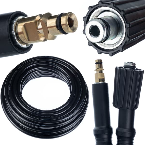 Høytrykkslange 15M Quick Connect – Nylonforsterket | Maks 200 Bar | Kompatibel med Kärcher K4, K5, K7