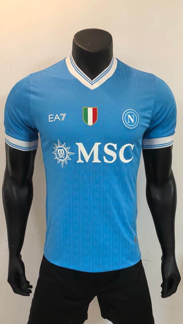 25-26 S.S.C. Napoli Hjemmebane Spiller Fodbold T-shirt S-3XL