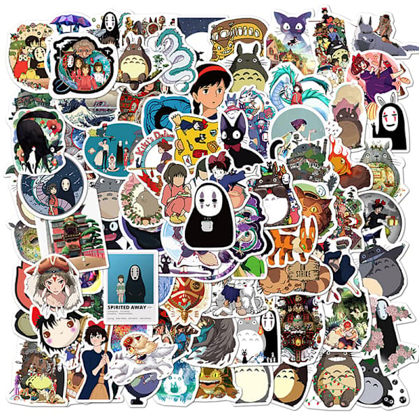 100 stk Cartoon Anime Spirited Away Klistermærker Totoro No Face Man 100 stk