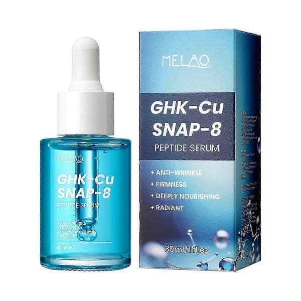 Kobberpeptidserum for ansikt – GHK-Cu og hyaluronsyre anti-aldringsformel – Kollagenøkende serum for rynker, oppstramming og fuktighet, 30 ml (2 STK)