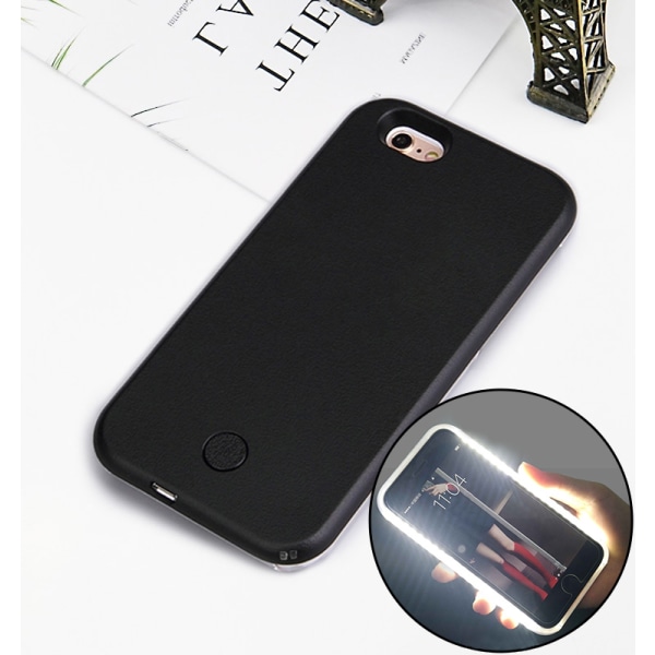 Iphone 6/6s - Selfie Skal / Mobilskal Med Led-lampa (svart) Svart