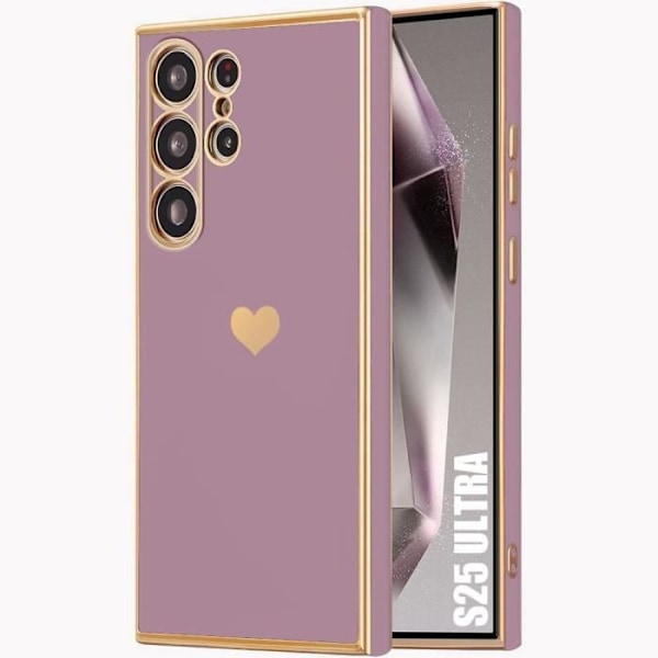 Booling Coque Silicone - För Samsung Galaxy S25 Ultra - Antichock - Mjuk - Med Hjärtmönster Lila