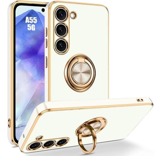 Booling Coque - Proshop - För Samsung Galaxy A55 5G - Stötabsorberande - 360° Vridbart Stöd - Vit