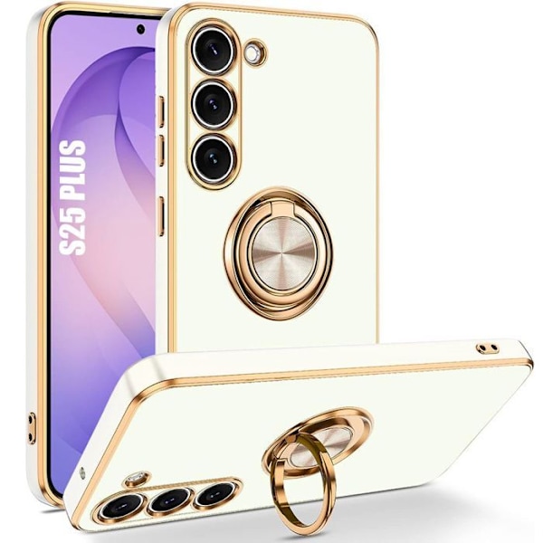 Booling Skyddsfodral För Samsung Galaxy S26 Plus, Stötsäker Silikon Med Ring - Vit