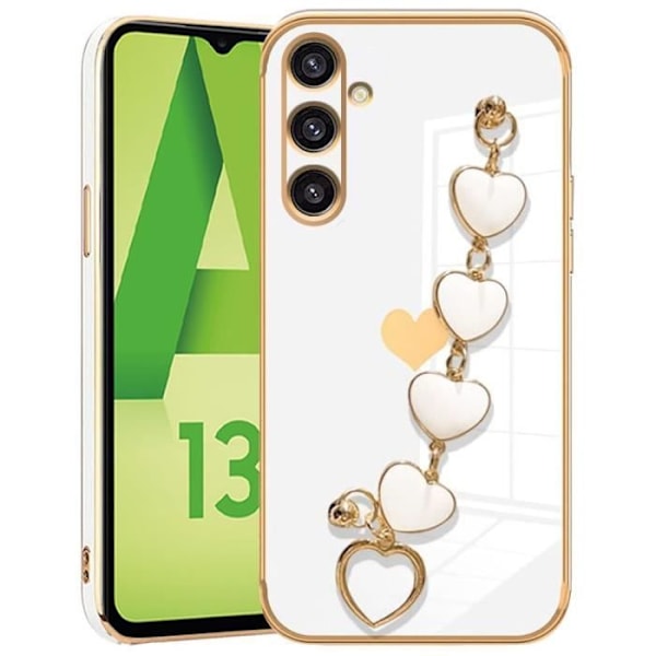 Booling Skyddshölje - För Samsung Galaxy A13 5G / A04s - Hjärtmotiv - Stötavvisande - Mjuk Silikon Vit