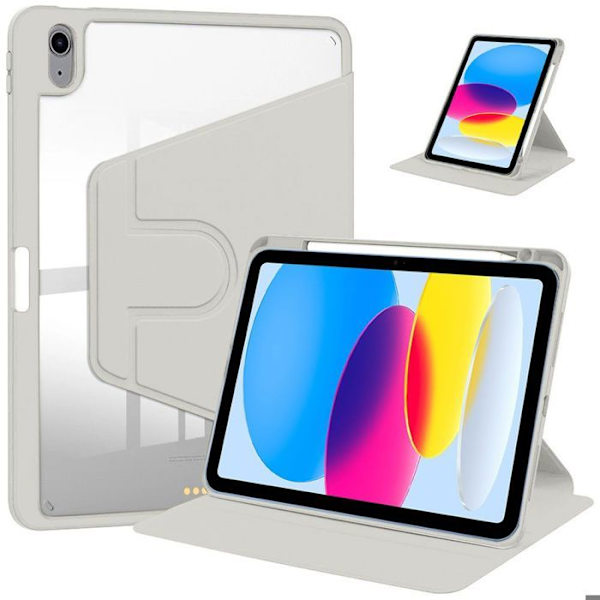 Booling Rotationsfodral - För Ipad A16 / Ipad 10 2022 - Stötabsorberande Med Penna Fack - Grå