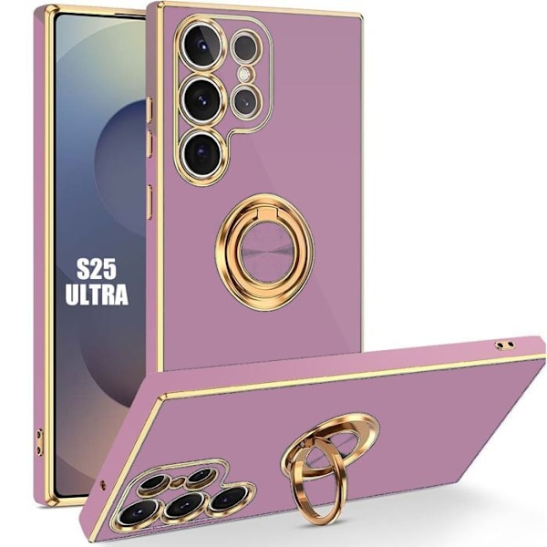 Booling Coque För Samsung Galaxy S25 Ultra - Stötsäker Med Roterande Ring Lila