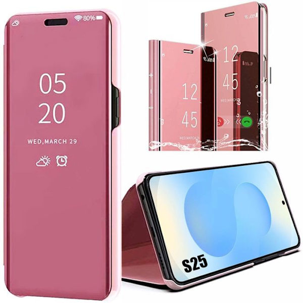 Booling Skyddsskal - För Samsung Galaxy S25 - Stöttålig - Clear View - Rosa