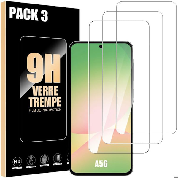 Booling Skärmskydd I Härdat Glas - För Samsung Galaxy A56 5G - Pack Om 3 - Repbeständig - Stötsäker