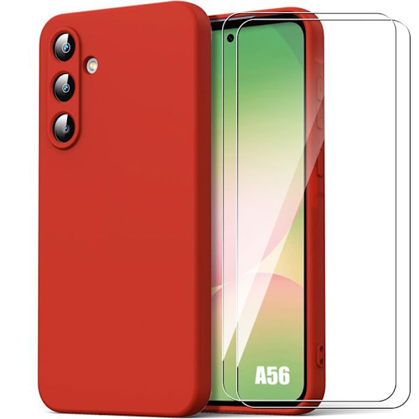 Booling Skyddsskal - För Samsung Galaxy A56 5G - Mjuk Silikon - Stötsäker - Röd